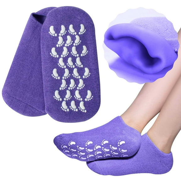 Moisturizing Gel Socks for Intensive Foot Care Soft Silicone Non Heel Socks for Women and Men to Soothe Rough Skin and Provide