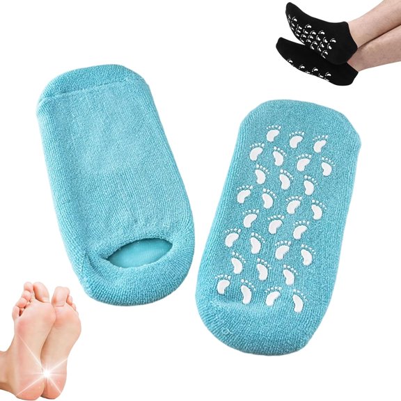 Moisturizing Gel Socks for Women, Gel Moisturizing Socks, SPA Gel Socks for Dry Cracked Feet, Softening Rough Feet Gel Lined Infused Lotion SPA Socks