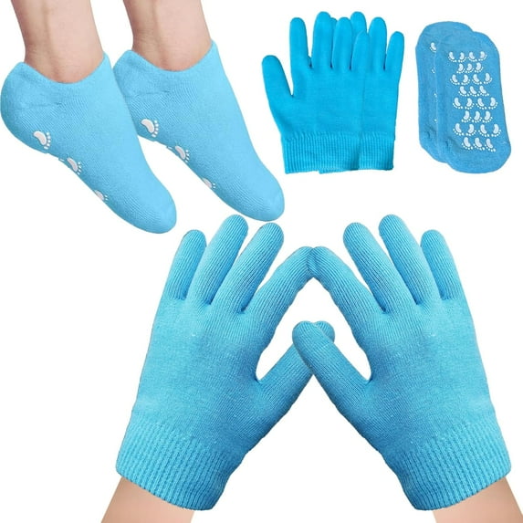 Moisturizing Gloves and Socks, Gel Spa Moisturizing Therapy Sock & Glove, Overnight Gloves for Dry Hands, Repair and Soften Aging, Hand and Feet Care for Chapped and Dry Skin