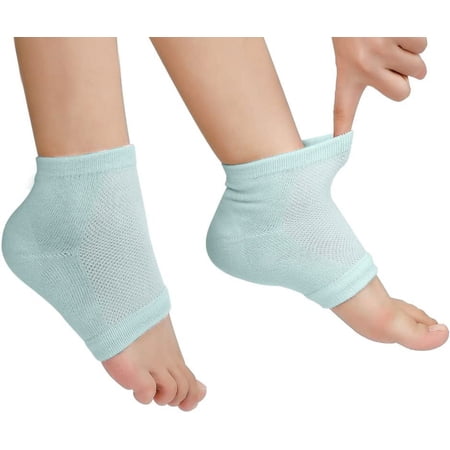 Moisturizing Heel Gel Socks: Heal Dry Cracked Heel Treatment Overnight Pedicure Foot Spa Sock | 2 Pairs Soft Silicone Moisturizer Sleeve to Repair Callus Rough Heel