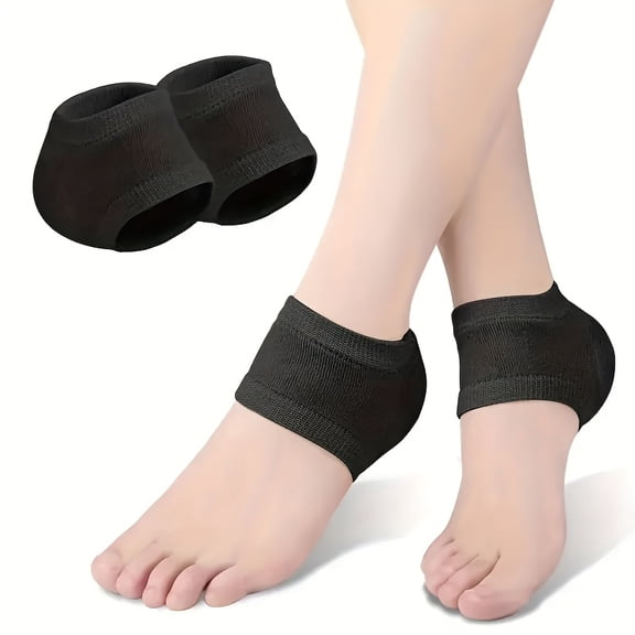 Moisturizing Heel Socks, 2 Pairs Soft Gel Lined Heel Socks for Dry Rough Cracked Feet, Gel Heel Repair Socks Overnight Moisturizing Spa Socks for Softening and Repairing Chapped Feet Skin Care (Skin)