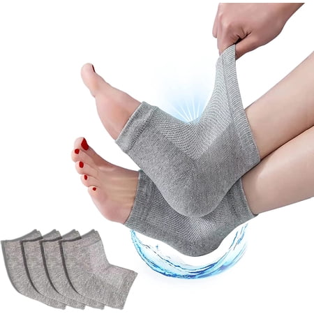 Moisturizing Heel Socks Plantar Fasciitis Socks Gel Spa Socks: for Treatment Repair Relief Cracked Heel Heel Pain Heel Spur Achilles Tendonitis - is A Protector of Women and Men Foot 2 Pairs Grey