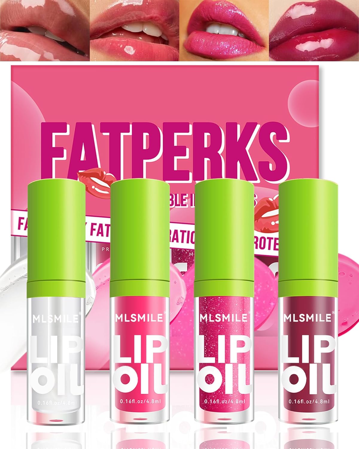 Moisturizing Lip Gloss Oil 4 pieces of tinted Volumizing Lip Oil
