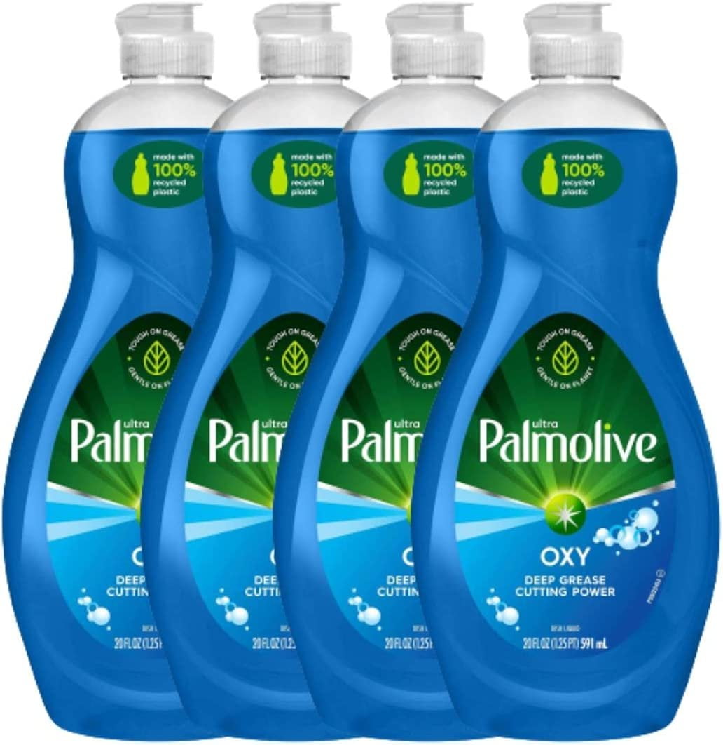 Moisturizing Liquid Dish Soap with Cleaning Power Degreaser - Tough on Grease but Gentle on Skin | Dishwashing Liquid Soap Suitable as Dishwasher Soap- 20 FL OZ Refillable Bottle, 4 Bottles