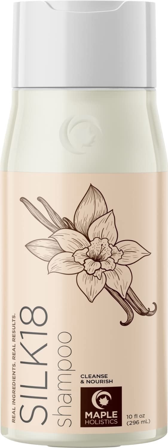 Moisturizing Shampoo for Frizzy Hair Care - Maple Holistics Silk18 Shampoo for Dry Hair with Keratin and Silk Amino Acids - Sulfate Free Curly Hair Shampoo for Color Treated Hair 10 fl oz