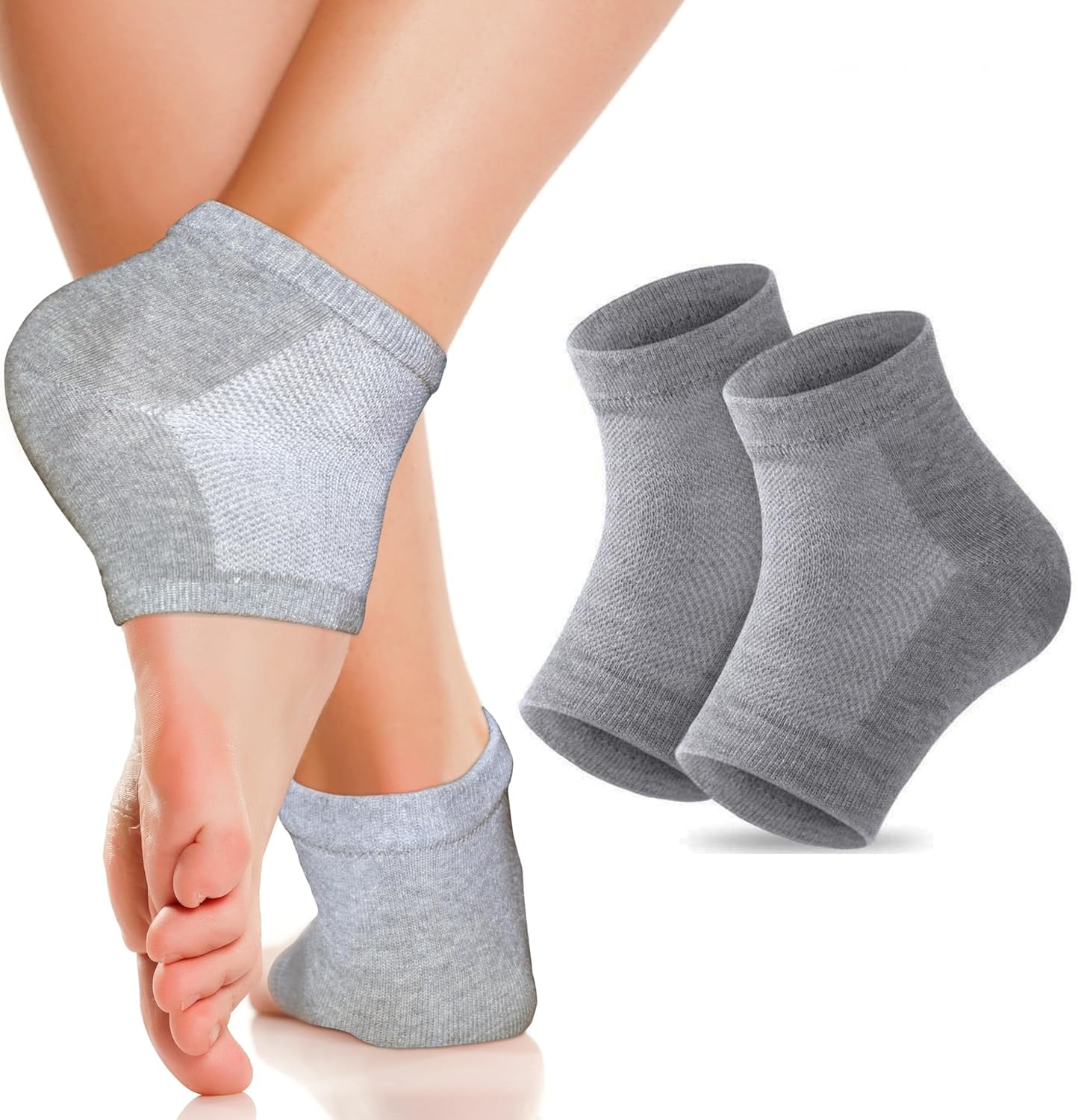 Moisturizing Socks for Cracked Heel Treatment: Heel Socks for Cracked Heel  Repair, Silicone Toeless Socks, Spa Gel Socks for Dry Cracked Feet Women