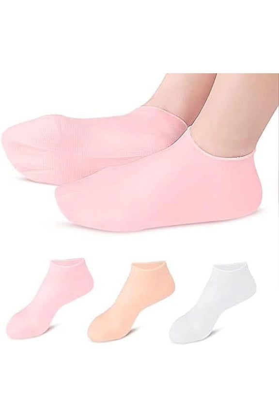 Moisturizing Socks Overnight, 3 Pairs, Thin Cotton Foot Spa Socks for Dry Cracked Feet