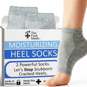 Moisturizing Socks for Cracked Heel Treatment Heel Repair, Silicone Toeless, Spa Gel for Dry feet Women, Lotion Moisture Pedicure, Gray