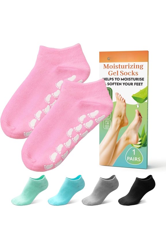 Moisturizing Socks for Women Large- 1Pairs Foot Moisturizer Socks for Dry Cracked - Aloe Hydrating Foot Care Socks (L Up to Size 12)