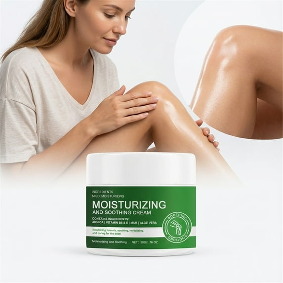 Moisturizing Soothing Body Cream Natural Plant Extracts Gel Texture Fast Absorbing Lightweight Lotion For Hands Feet Legs Muscles Joints Neck Daily Skin Care 50g