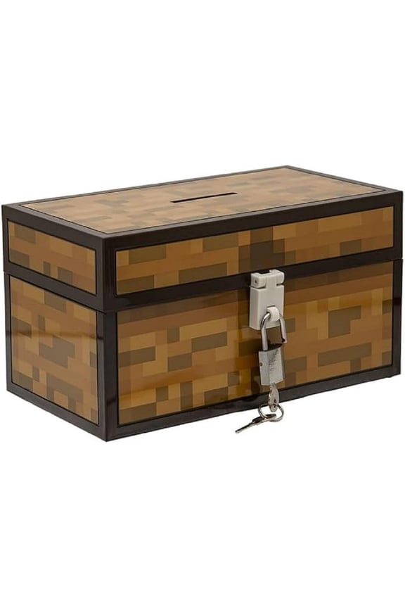 Chest Money Box Coin Bank with Lock Video Game Merch