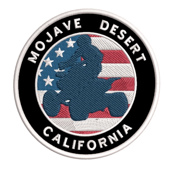 Mojave, Desert California ATV / OHV American Flag 3.5 Inch Iron Or Sew On Embroidered Fabric Badge Patch Extreme Sports Iconic Series