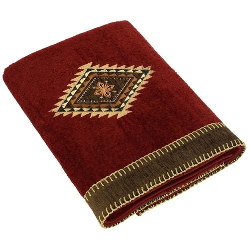 Mojave Embroidered Aztec Motif Cotton Fingertip Towel