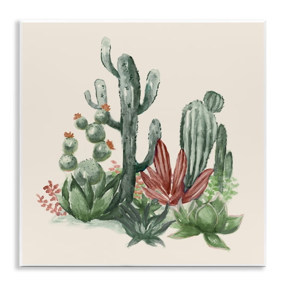 Stupell Industries Mojave Green Cacti Wall Plaque Art, design by Nan, 12 x 12