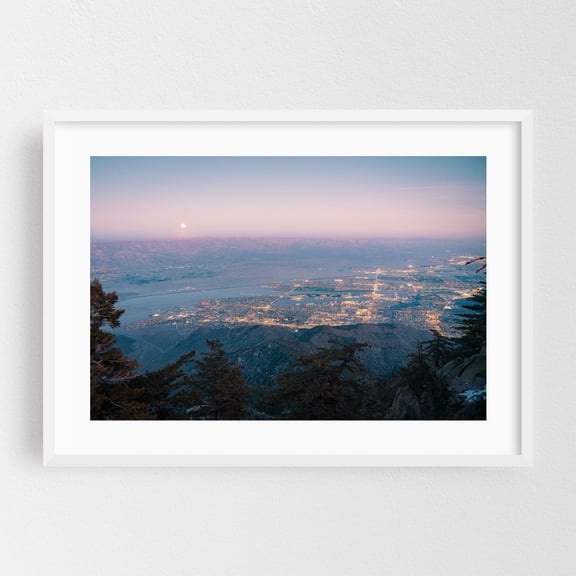Mojave Moon - Palm Springs California Photography White Framed Wall Art Print 24 x 36 inches