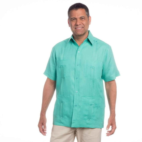 Mojito Signature Short Sleeve guayabera shirt SIZE:M color:mint