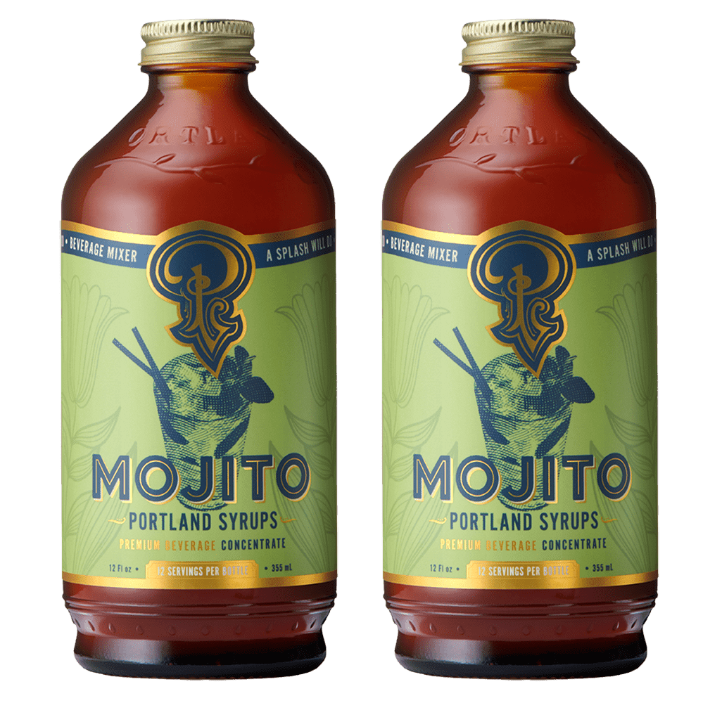 Mojito Syrup - Craft Delicious Cocktails, Mocktails, Sodas, Tea and More - Organic Cane Sugar – Whole Ingredients - 12 oz bottle (Pack of 2)