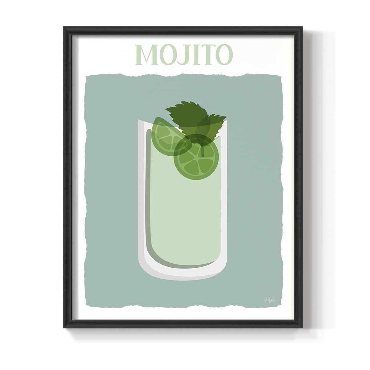 Mojito in Black Solid Wood 22 x 28 Framed Print