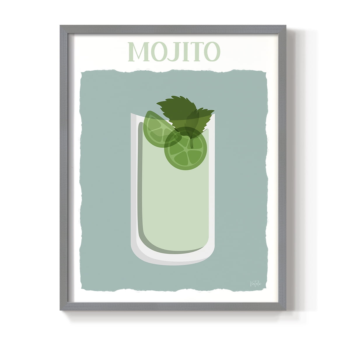 Mojito in Gray Solid Wood 16 x 20 Framed Print
