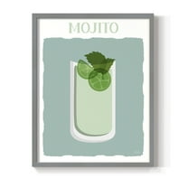 Mojito in Gray Solid Wood 22 x 28 Framed Print