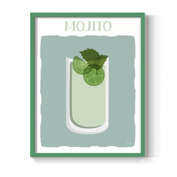 Mojito in Green Solid Wood 11 x 14 Framed Print