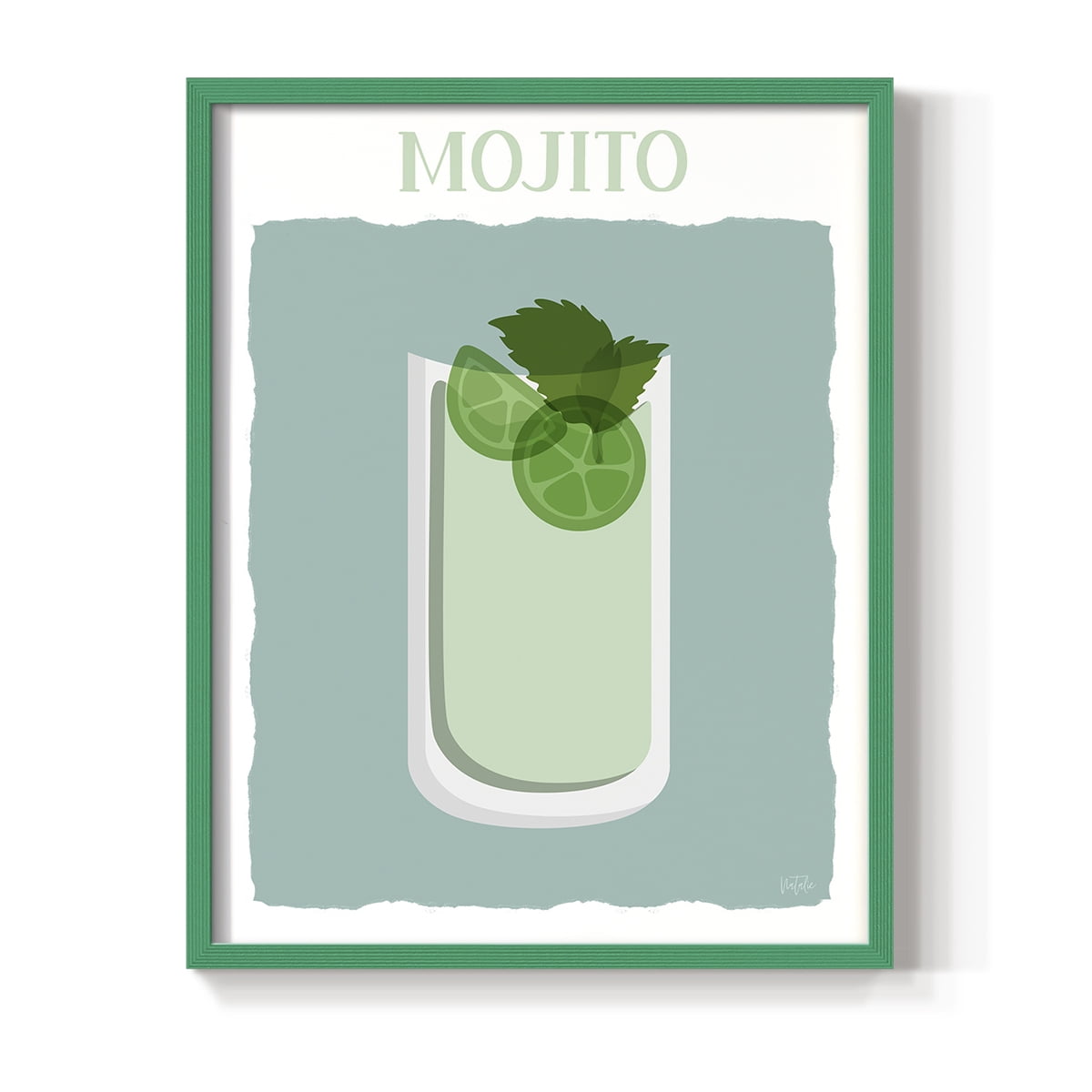 Mojito in Green Solid Wood 8 x 10 Framed Print