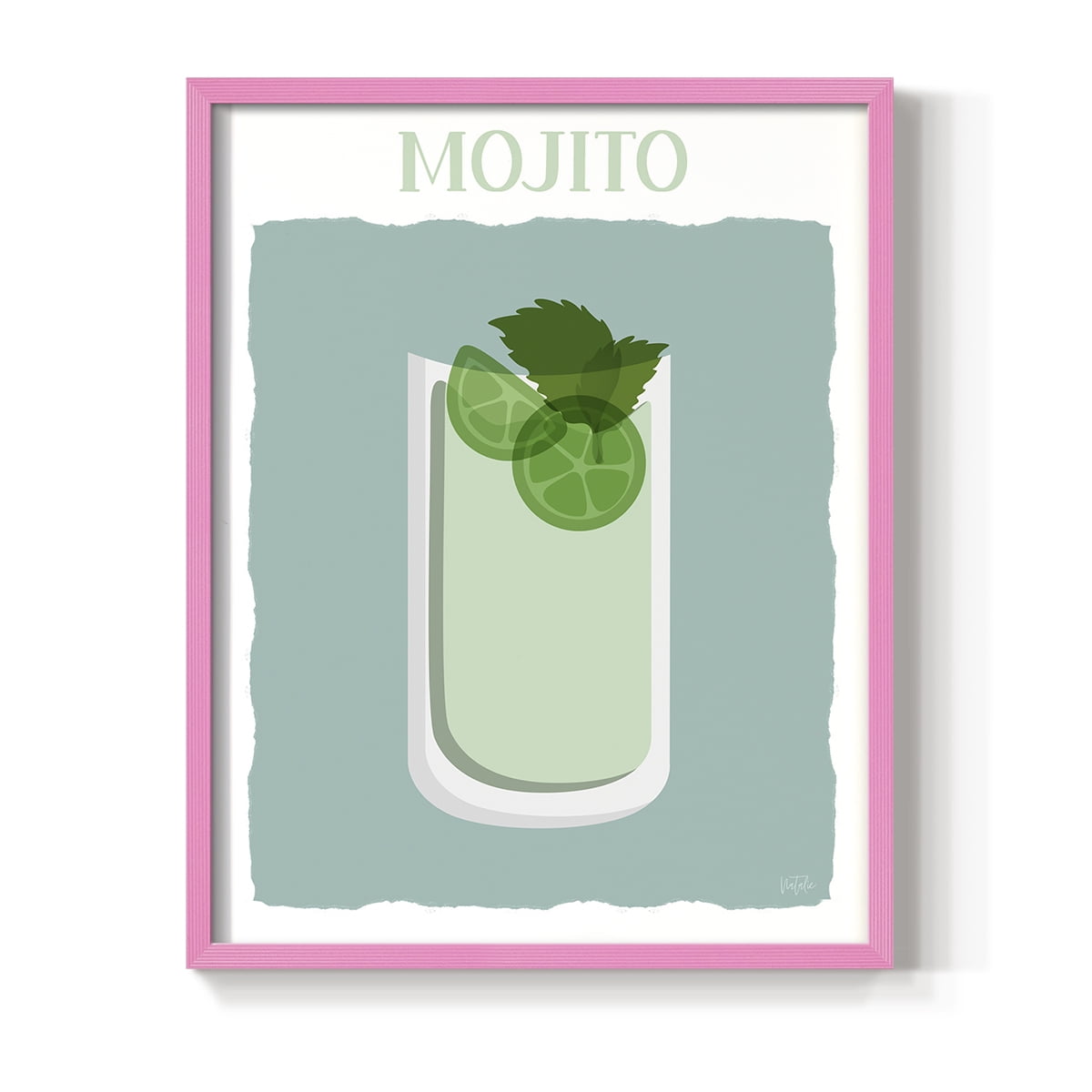 Mojito in Pink Solid Wood 8 x 10 Framed Print