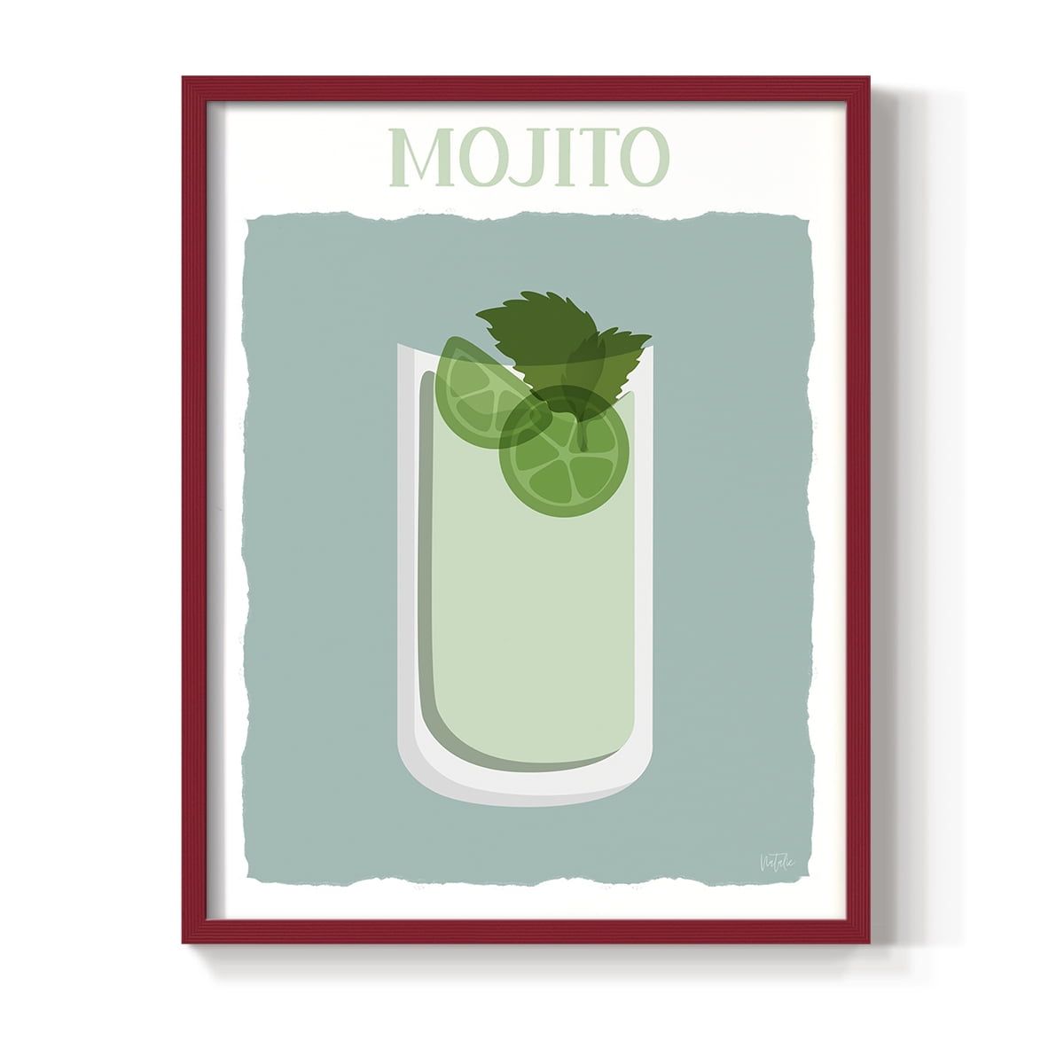 Mojito in Red Solid Wood 8 x 10 Framed Print
