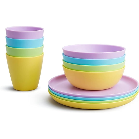 Mojitor 12pc Baby and Toddler Feeding Supplies Set - Includes Plates, Bowls, and Cups