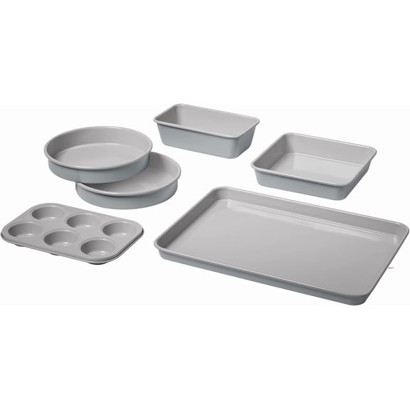 Mojitor Chef's Classic Ceramic 6-Piece Culinary Collection Ceramic Nonstick Bakeware Set - Gorgeous Gray