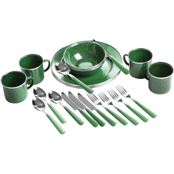 Mojitor Deluxe 24-Piece Enamel Tableware