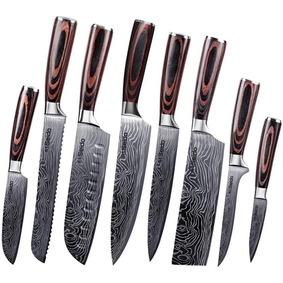 Mojitor Master Chef Knife Set, 8-Piece Kitchen Knife Set, High-Carbon Stainless Steel Handmade Culinary Knives, Professional Chef Knives, Kitchen Knife