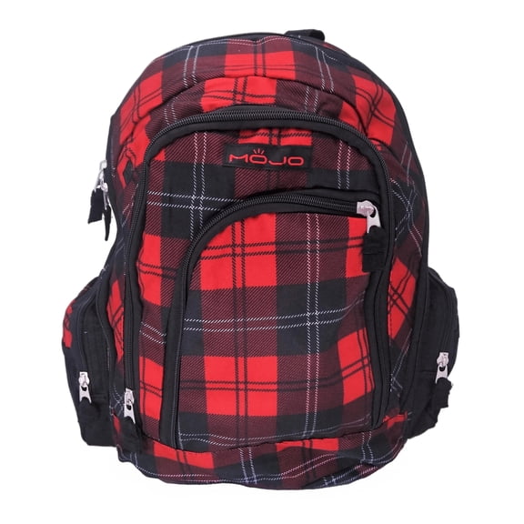 Mojo Backpack with Laptop Compartment Red Plaid