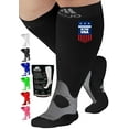thumbnail image 1 of Mojo Compression Knee Highs Women's and Men 20-30mmHg Black, X-Large, 1 of 8
