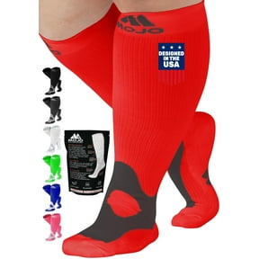 Mojo Compression Socks 20-30mmHg Women & Men Medical Knee High - Red, Medium