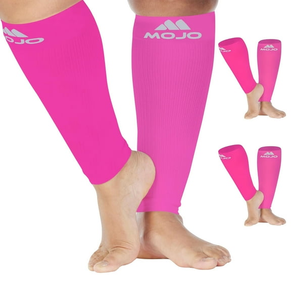 Mojo Compression Socks Footless for Men & Women (3 Pairs) 20-30mmHg Pink, 4X-Large