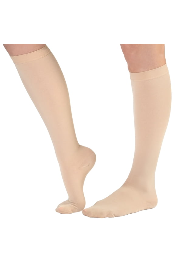 Mojo Graduated Compression Socks for Travel Unisex 20-30mmHg Beige, X-Large