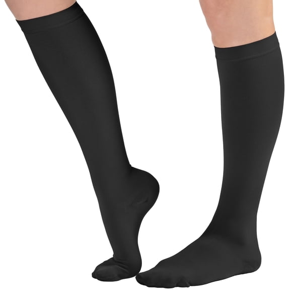 Mojo Compression Socks Unisex Plus Size for Travel 20-30mmHg Black 4X-Large