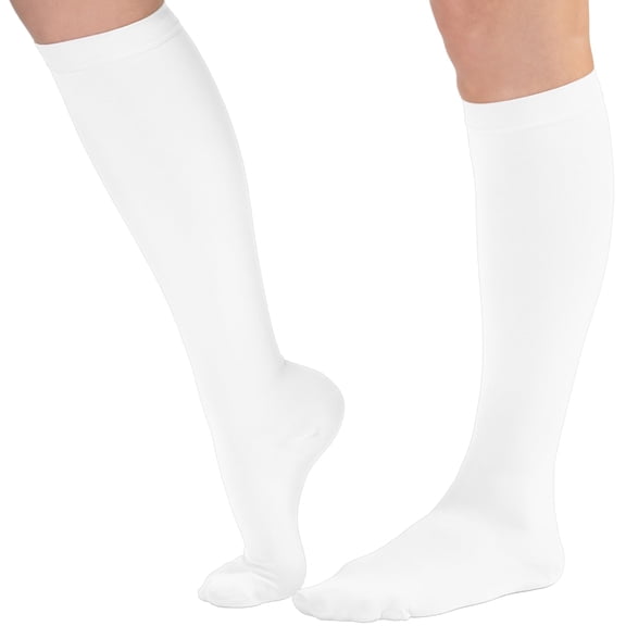 Mojo Compression Socks Unisex Plus Size for Travel 20-30mmHg White 4X-Large