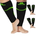 thumbnail image 1 of Mojo Footless Compression Socks Unisex (3 Pairs) 20-30 mmHg Black/Green, 2X-Large, 1 of 5