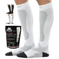 thumbnail image 1 of Mojo Men and Womens Compression Knee High 20-30mmHg for Swelling - White, Large, 1 of 8