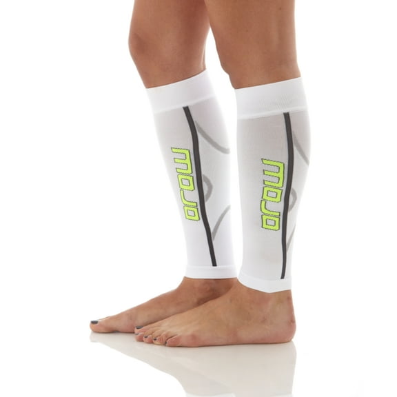 Mojo Mens Compression Calf Sleeve 20-30mmHg for Travel, Running - Black, Small
