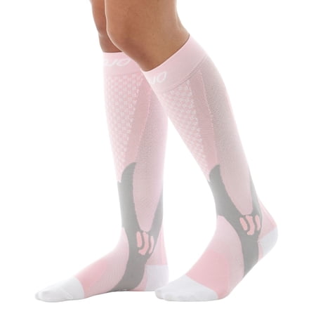 Mojo Compression Socks for Women and Men Circulation 20-30mmHg - Pink, X-Large
