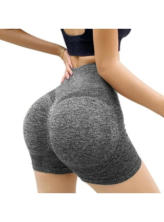 XFLWAM Scrunch Butt Lifting Workout Shorts for Women High Waisted Butt Lift  Yoga Gym Seamless Booty Shorts Blue L