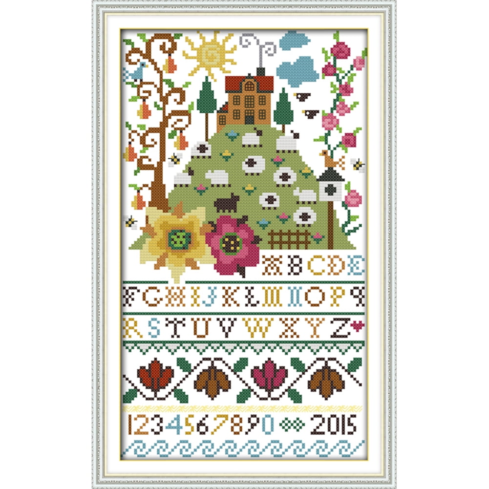 Dimensions 70-35358 Disney Be Brave Counted Cross Stitch Kit, Beauty and  the Beast Cross Stitch, 8 x 10,Ivory 