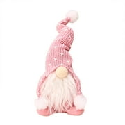 Mojoyce Handmade Christmas Gnome Ornaments Funny Plush Dolls Decoration Pink