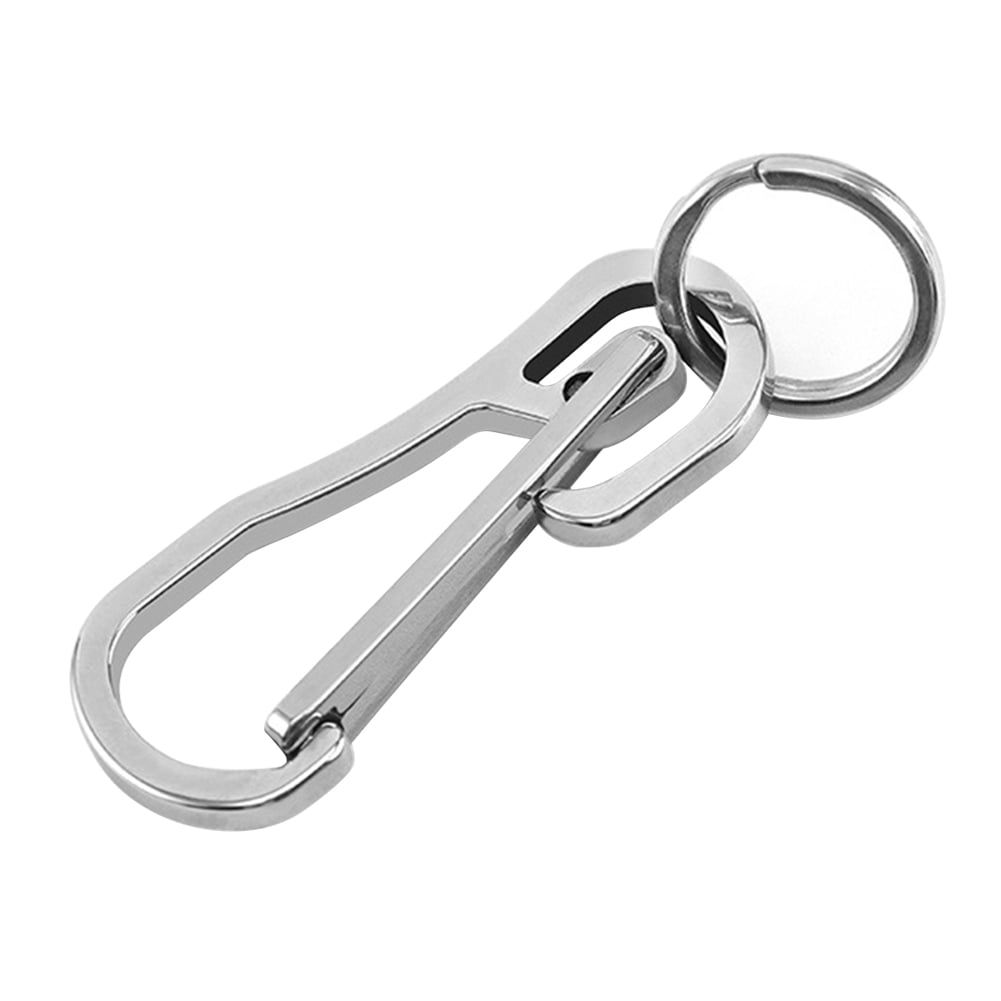3X Sturdy Carabiner Key Chain Key Ring Polished Key Chain Spring Key Chain  Business Waist Key Chain, Silver 