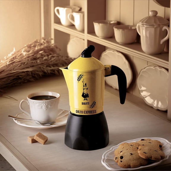 Moka Orzo Express, Barley Italian Coffee Maker, Aluminium, 2 Cups, Silver