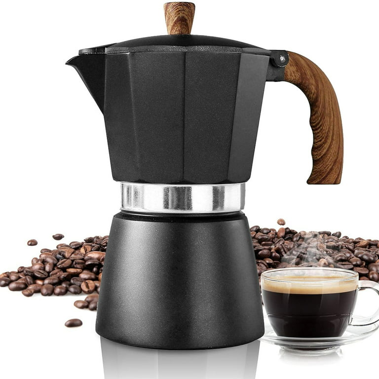 bonVIVO Intenca Stovetop Espresso Maker, Italian Espresso Coffee Maker, Stainless Steel Espresso