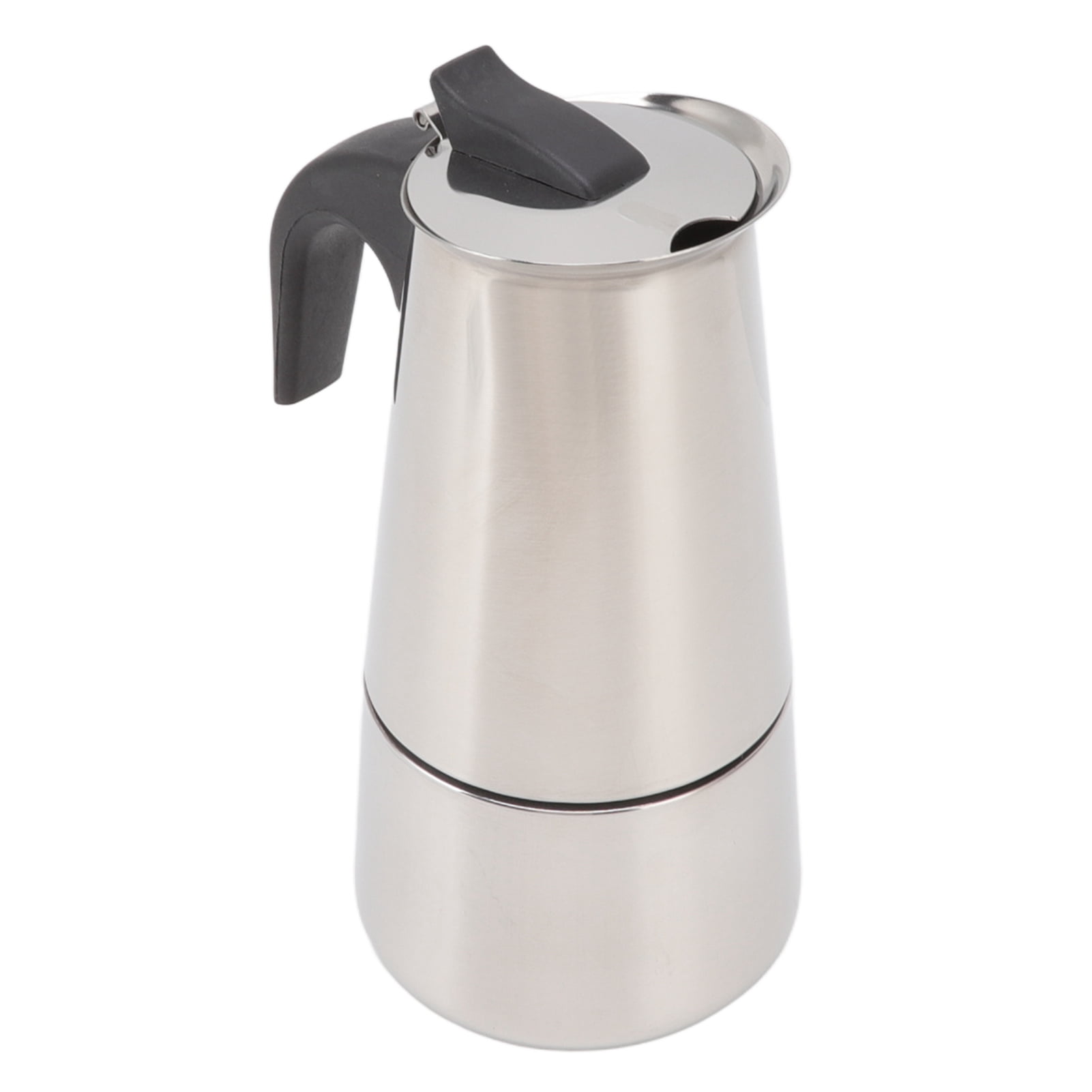 Moka Pot, 2 Cup Coffee Maker 100ML Stainless Steel Stovetop Espresso Maker  Portable Dual Pipe Coffee Percolator Camping Coffee Pot for Cappuccino or